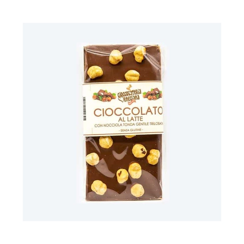 Cioccolato al latte con nocciola tostata tonda gentile