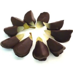 Pera candita ricoperta con cioccolato fondente