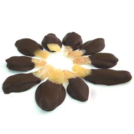 Ginger covered with dark chocolate