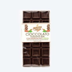 Tablette de Chocolat Noir 86% au Piment doux, sucrée à la stévia