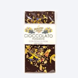 Dark chocolate with flower petals