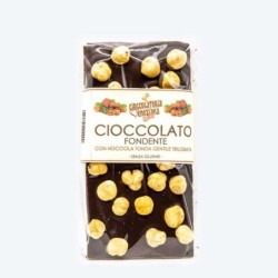 Dark chocolate bar with whole roasted round Tonda Gentile hazelnut