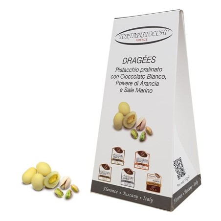 Dragées al Pistacchio Cioccolato Bianco Polvere d'Arancia