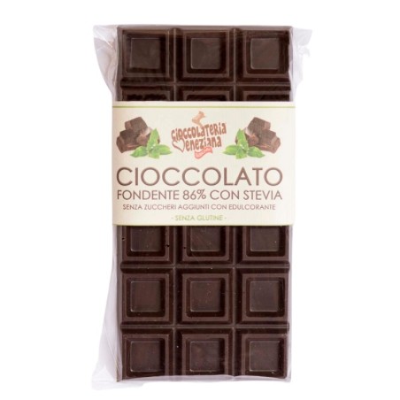 Tavoletta Cioccolato Fondente 86% dolcificato con stevia