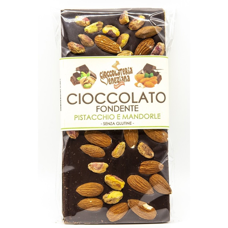 Dark Chocolate Bar with Pistachios and Almonds