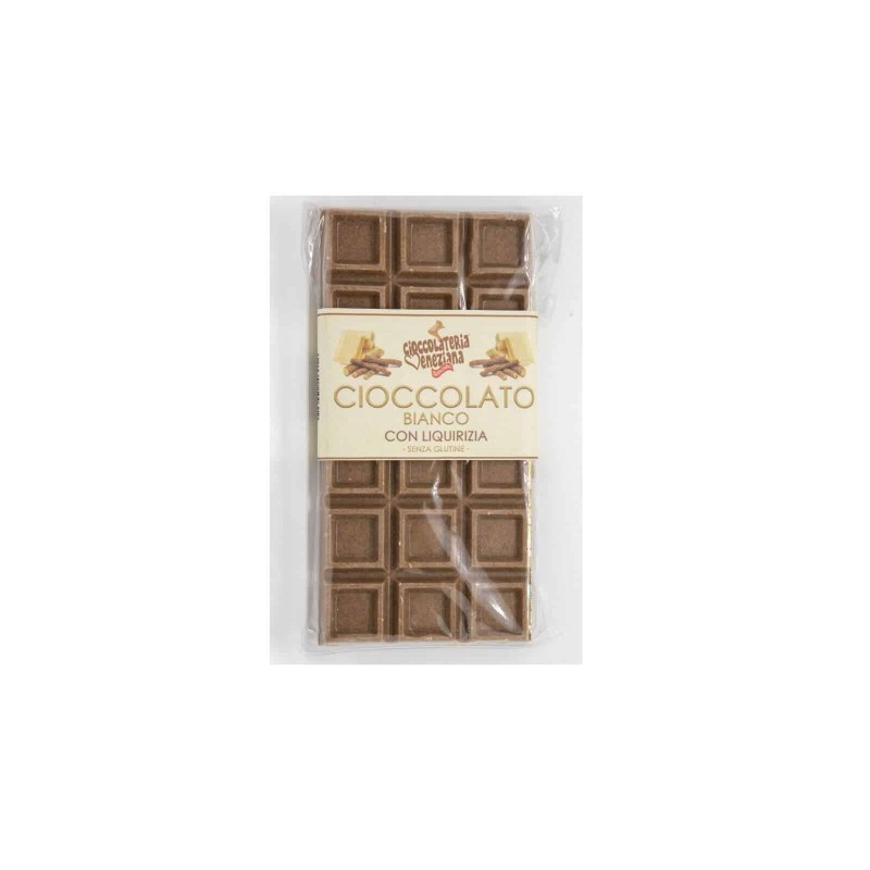 Tavoletta cioccolato bianco con liquirizia