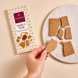 Tavoletta Cioccolato Bianco Caramello e Noci Pecan