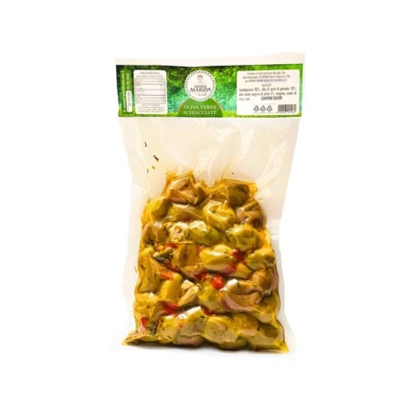 Olive verdi schiacciate busta da 500 g