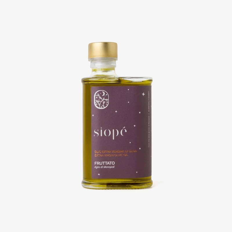 **Siopé – Fruttato Agro di Monopoli**

Cette huile d'olive extra vierge est produite dans la région de Monopoli, dans les Pouill