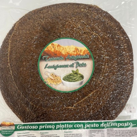 Testarolo Artigianale Lunigianese al Pesto