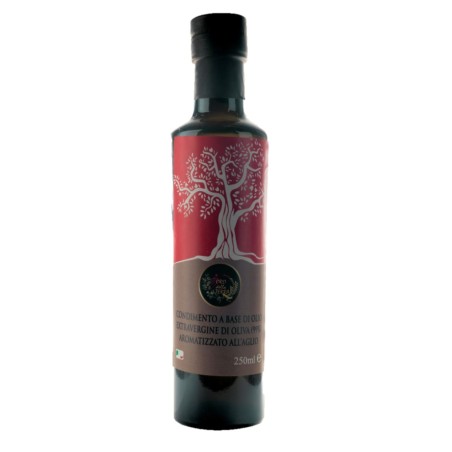 Olio evo lucano estratto a freddo all'aglio coltivato in azienda