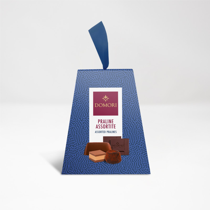 Sachet en carton avec assortiment de chocolats