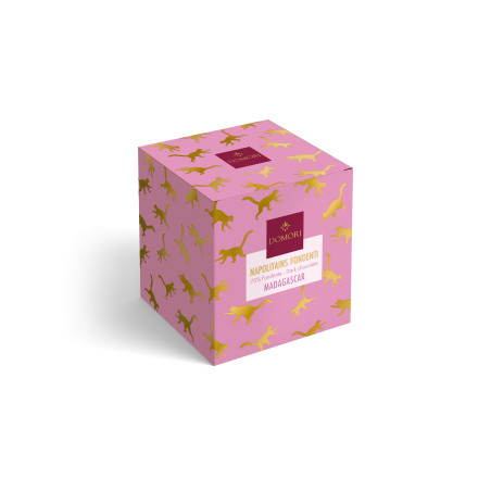 Würfelbox aus Karton mit Napolitains Madagascar