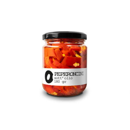 Scharfe Peperoncini in Öl – 180 gr