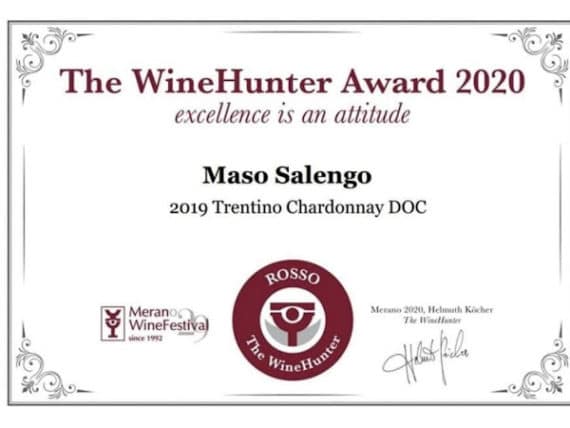The Wine Hunter Award Red Trentino DOC Chardonnay 2020