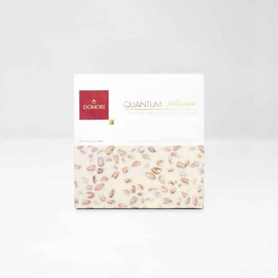 Quantum Tavoletta Maxi di cioccolato bianco e pistacchi salati interi
