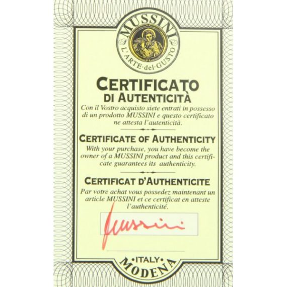 certificato di autenticità il grande vecchio aceto balsamico