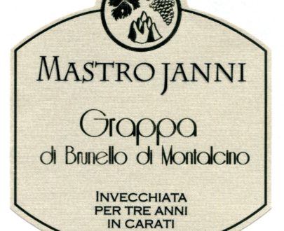 Etichetta Grappa di Brunello di Montalcino Mastrojanni